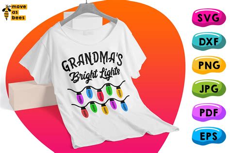 Download Grandma's Bright Lights Svg, Grandmother Christmas Shirt ...