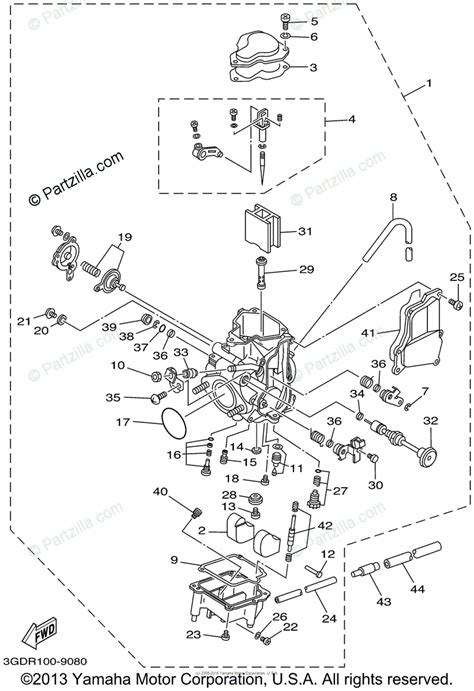 yamaha atv 2002 oem parts diagram for carburetor