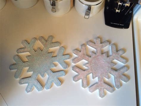 Painted glitter wood snowflakes- so fun to let kids do! | Wood snowflake, Snowflakes, Projects
