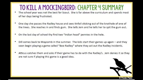 To Kill A Mockingbird Chapters 4 7 Questions Questionsg