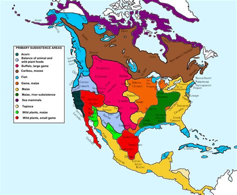 Native North American Cultural Groups And Subsistence Areas Circa 1500 Ce A Map I Made With