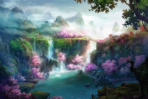Shan Gu Alan Xiao Fantasy Landscape Fantasy Artwork Anime Scenery