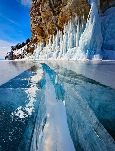 Solid Ice Lake Baikal Russia