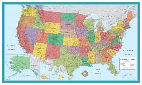 Buy 48x78 Huge United States USA Classic Elite Wall Laminated Online