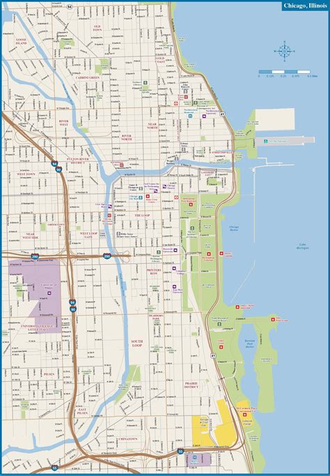 Mappa Chicago Mappa Offline E Mappa Dettagliata Di Chicago Città