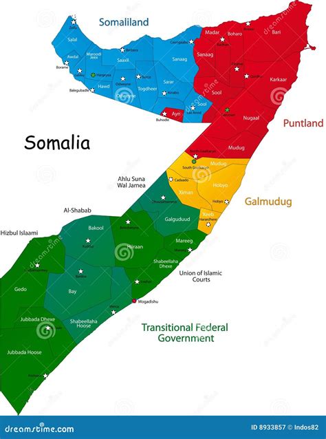 Map Of Somalia Stock Vector Illustration Of Border City 8933857