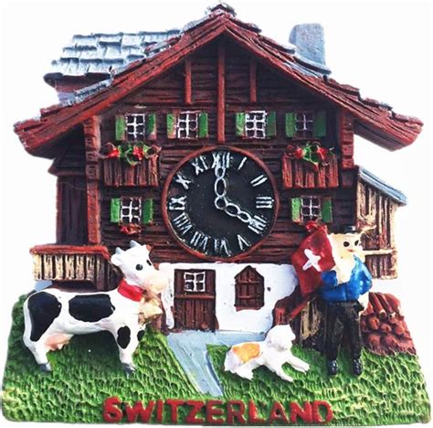 Cuckoo Clock Switzerland 3d Fridge Magnet Tourist Souvenir T
