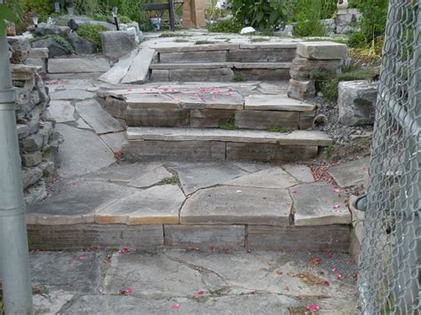 Lay out a rough sketch of your garden, and decide. hard landscape - Building natural stone steps - Gardening ...