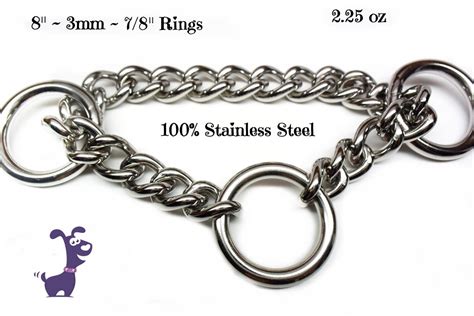 Stainless Steel Martingale Chain For Dog Collars Half Check