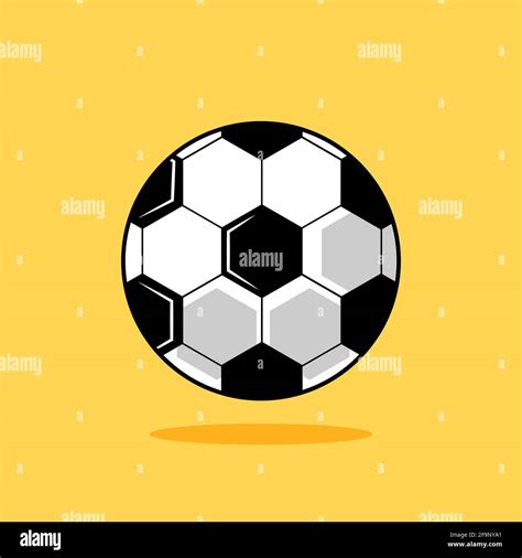 Football Ball Cartoon Soccer Ball Isolated On Yellow Background