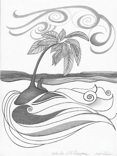Abstract Landscape Art Black And White Coastal Who Am I To Disagree By Romi Drawing By Megan