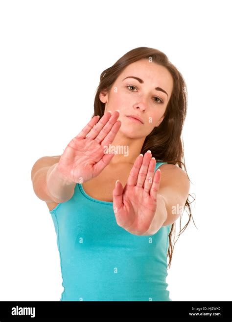 Woman Hand Refusal Refuse Reject Rejection Stop Sign Signal