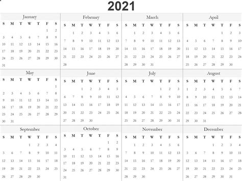 Julian Date Calendar For Year 2021