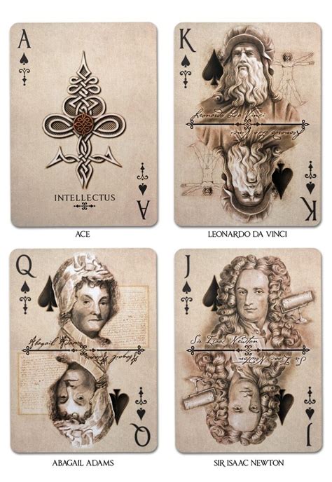 Elegant Playing Cards Depicting The Men And Women Whose Ideas Theories