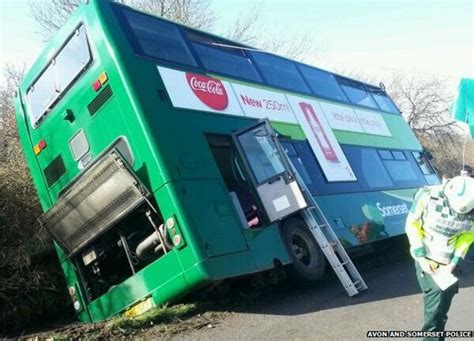 Somerset Double Decker Bus Crashes Into Ditch Bbc News