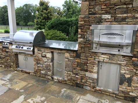 Outdoor Kitchen Built In Gas Pizza Oven Fireside Outdoor Kitchens