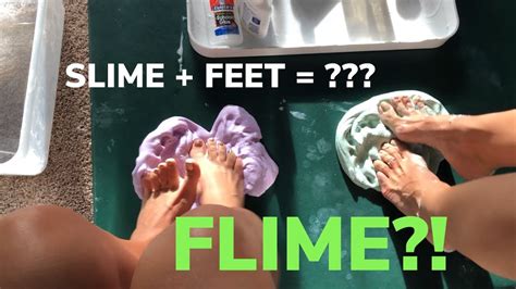 Making Slime With Our Feet Satisfying Youtube