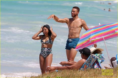 Shirtless Stephen Curry Hits The Beach With Wife Ayesha Photo Ayesha Curry Bikini