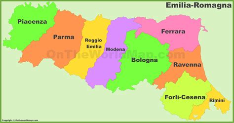 Emilia-Romagna provinces map
