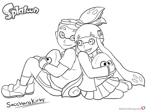 Splatoon para wii u es una nueva saga de nintendo que nos reta a ganar batallas multijugador controlando a unos extraños calamares. Splatoon 2 Coloring Pages Guild Charity Lineart - Free ...