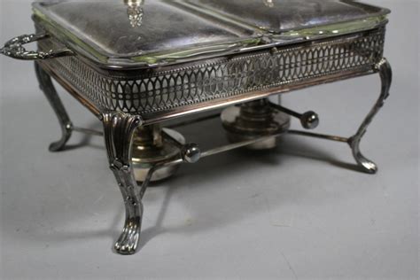 Sold Price Sheffield Silver Co Double Chafing Dish Silverplate