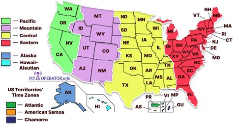 Time Zones In The Usa Map And Current Time