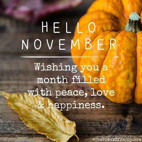Happy November Wish You A Month Filled With Peace Love And Happiness