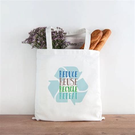 Earth Day Tote Bag Reduce Reuse Recycle Canvas Bag Canvas Etsy Tote