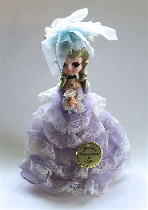 vintage 1970 s big eye bradley doll with purple dress super cute etsy