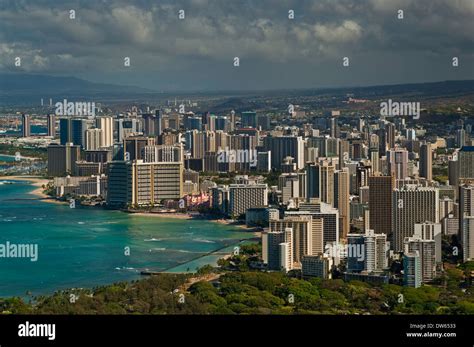 View Of Waikiki Beach And Honolulu From The Summit Of Diamond Head