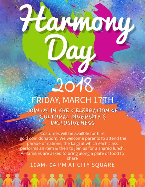 Harmony Day School Event Flyer Template Postermywall