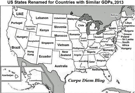 Map Renaming States With Similar Population Countries Business Insider