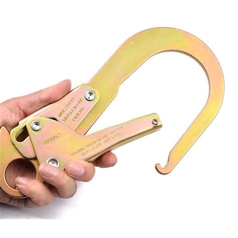 Safety Harness Hook Steel Self Locking Hook Adjustable 60mm Static