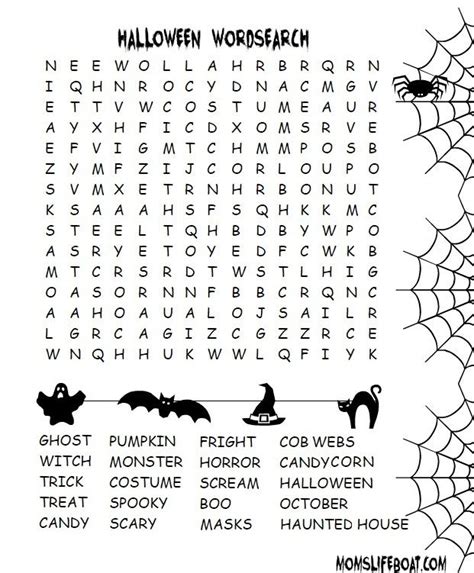 Easy Halloween Word Search Free Printables For Kids Artofit