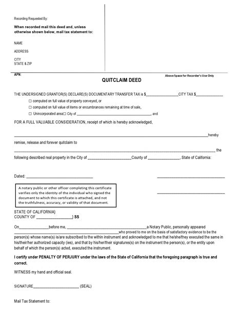 41 Free Quitclaim Deed Forms And Templates Templatelab