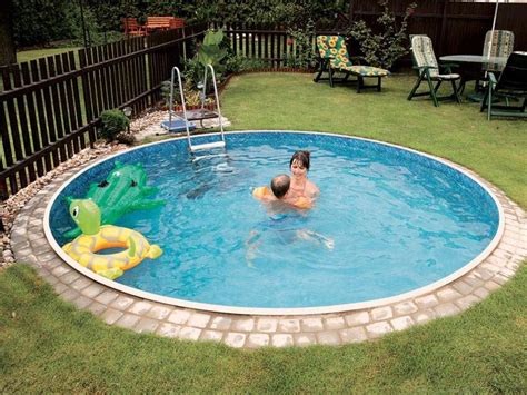 Small pools can be called plunge pools or splash pools, but can also be used for therapy or exercise in addition to a quick dip on a hot. Small Round Inground Pool | Backyard Design Ideas ...