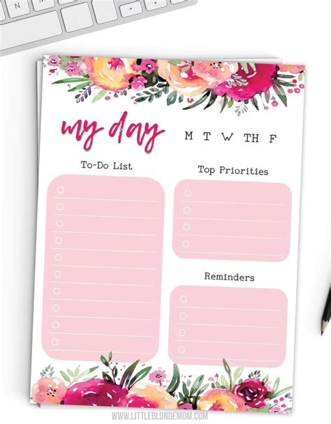 Free Pretty Planner Printables Daily Weekly Monthly To Do List