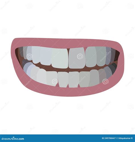 Human Mouth And Teeth Vector Flat Illustration On White Background Stock Vector Illustration