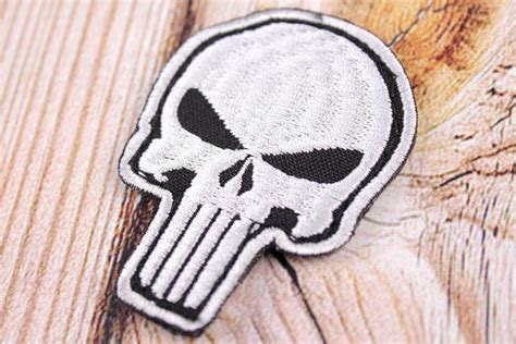 Punisher Skull 2x27 Inch Embroidered Patch Hook And Loop Etsy