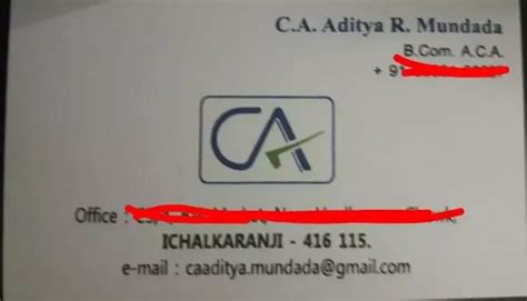 Get contact details and address of chartered accountant firms and companies. What are some chartered accountant visiting card designs ...