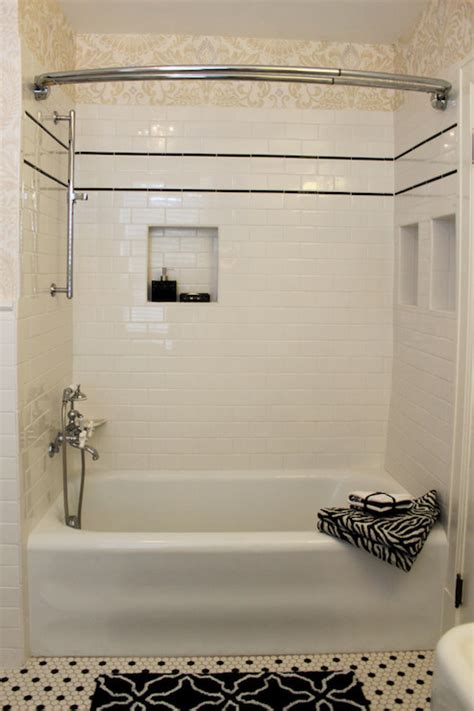 Ivy hill tile grand lagos gray border 6 in. Shower Niche - Transitional - bathroom - ISK Design and ...