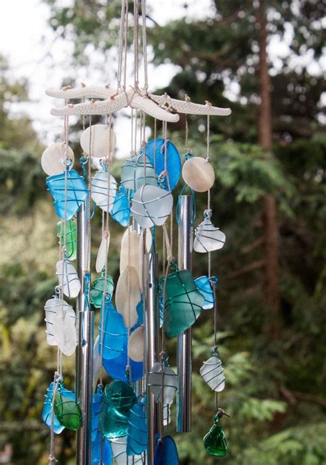 Sold Sea Glass Wind Chime Sea Glass Mobile Sun Catcher Etsy Wind Chimes Glass Wind