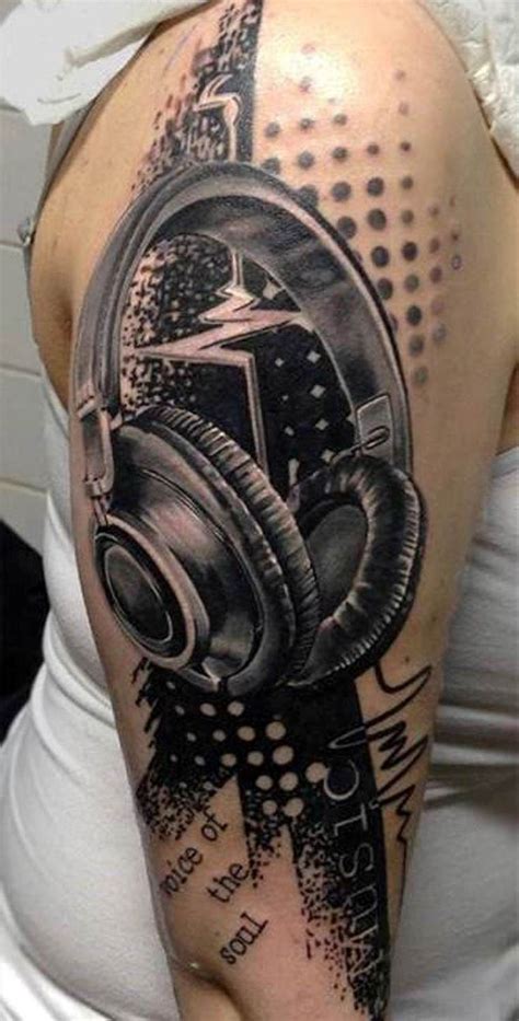 Headphone Tattoo Half Sleeve Tattoos Designs Cool Half