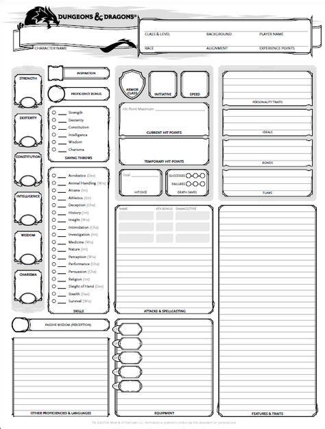 Dungeons And Dragons Character Sheet Th Ed Get It Here Wizards Of