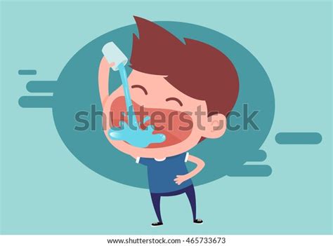 Man Drinking Water Drinking Fresh Water Stock Vector Royalty Free