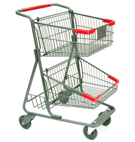 Two Tier Metal Shopping Cart 73 Liter Tsi Store Supplies