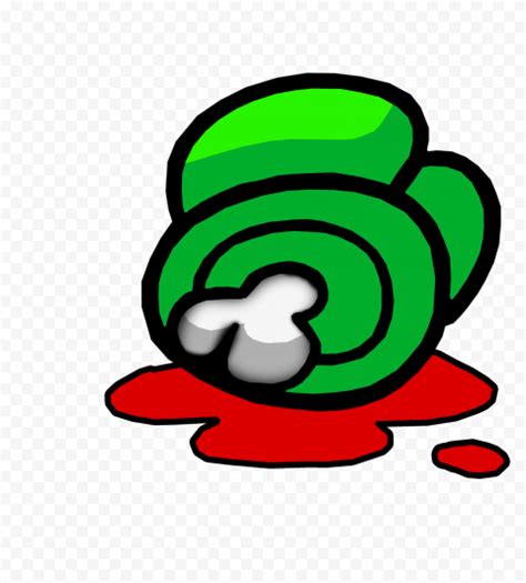 Hd Lime Among Us Crewmate Character Dead Body With Blood Png Citypng