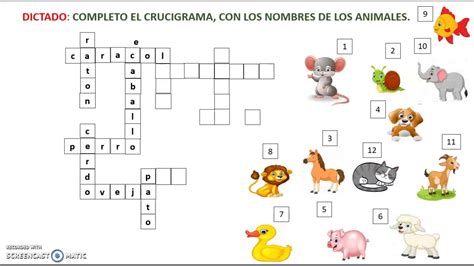 Crucigrama De Animales En Espanol Study Spanish Images