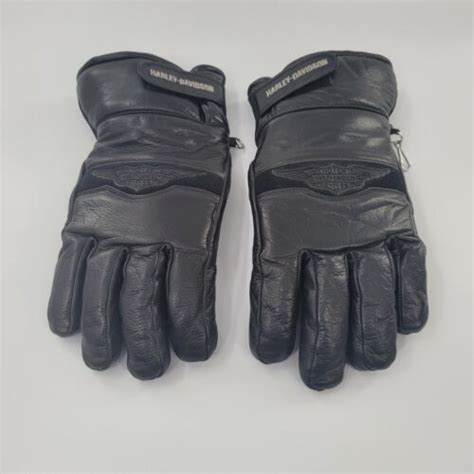 Harley Davidson Primaloft Insulation Black Leather Gloves Large Ebay