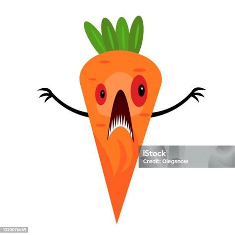 Scary Carrot Monster On White Background Stock Illustration Download